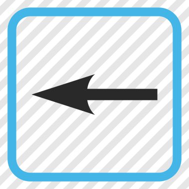 Keskin ok sol vektör simgesi bir çerçeve içinde