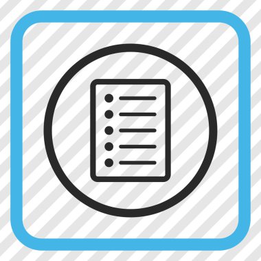 Liste sayfa vektör simgesi bir çerçeve içinde