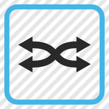 Shuffle okları yatay vektör simgesi bir çerçeve içinde