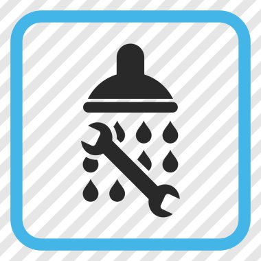 Duş sıhhi tesisat vektör simgesi bir çerçeve içinde