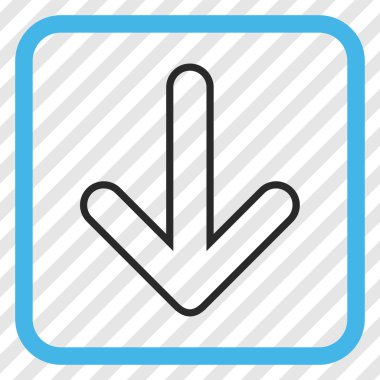 Vektör simgesi bir çerçeve içinde aşağı yönlü ok