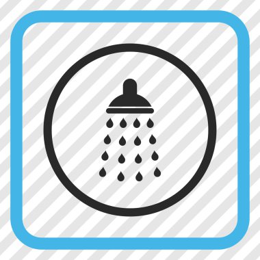 Duş vektör simgesi bir çerçeve içinde