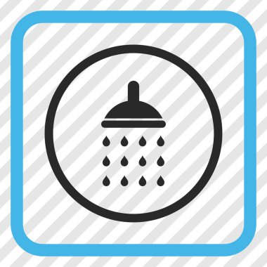 Duş vektör simgesi bir çerçeve içinde