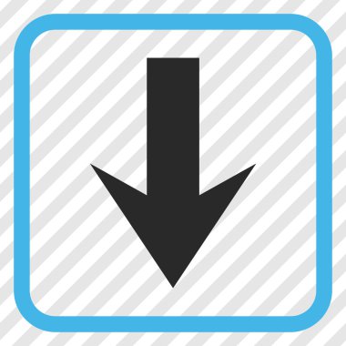 Vektör simgesi bir çerçeve içinde aşağı ok