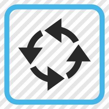 Geri dönüşüm vektör simgesi bir çerçeve içinde