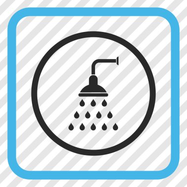 Duş vektör simgesi bir çerçeve içinde