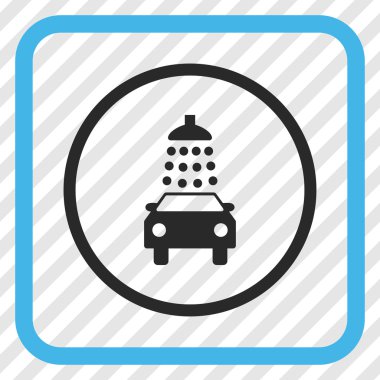 Oto yıkama vektör simgesi bir çerçeve içinde