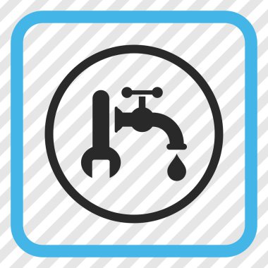 Sıhhi tesisat vektör simgesi bir çerçeve içinde