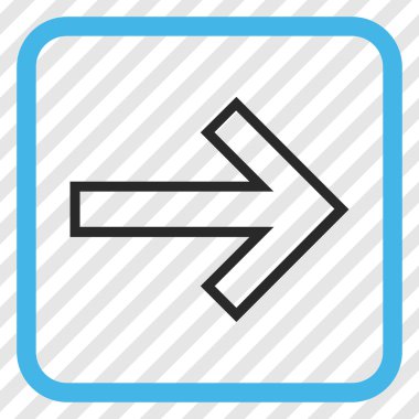 Ok sağ vektör simgesi bir çerçeve içinde