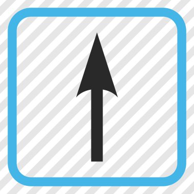 Vektör simgesi bir çerçeve içinde yukarı ok keskin