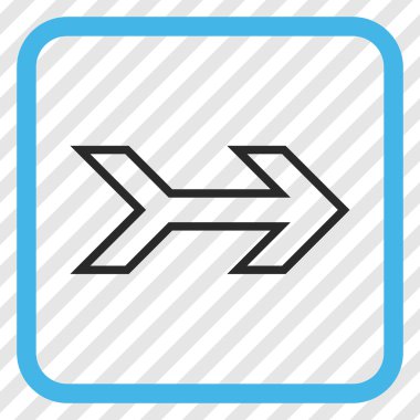 Ok sağ vektör simgesi bir çerçeve içinde