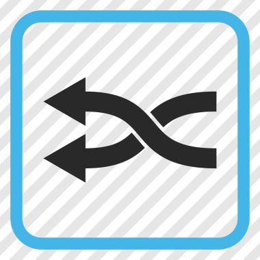 Shuffle oklar sol vektör simgesi bir çerçeve içinde