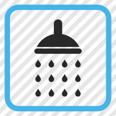 Duş vektör simgesi bir çerçeve içinde