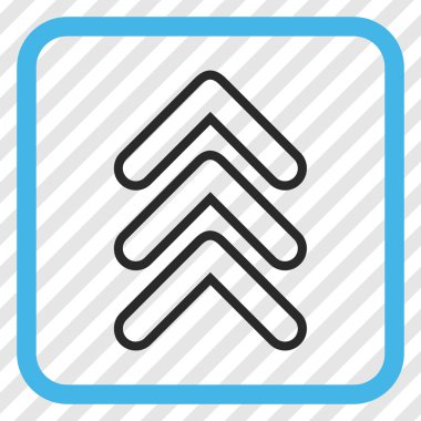 İşaretçi yukarı vektör simgesi bir çerçeve içinde üçlü