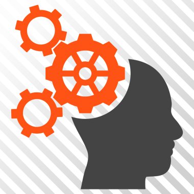 Beyin mekanik vektör simgesi