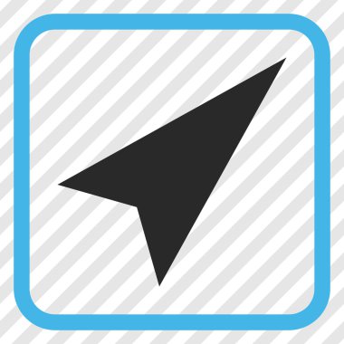 Ok ucu sağ yukarı vektör simgesi bir çerçeve içinde