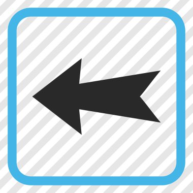 Ok sol vektör simgesi bir çerçeve içinde