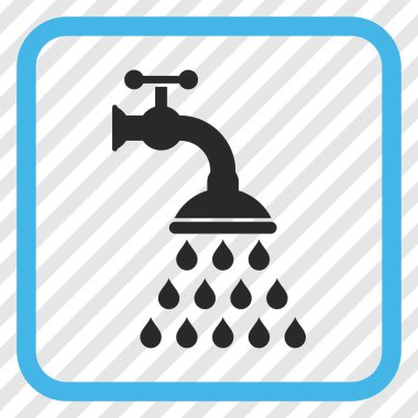 Duş musluk vektör simgesi bir çerçeve içinde