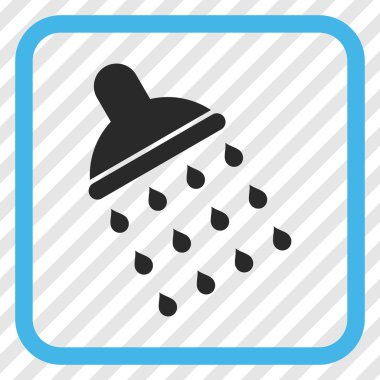 Duş vektör simgesi bir çerçeve içinde