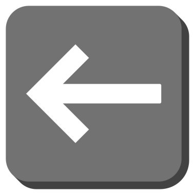 Sol ok yuvarlak kare vektör simgesi