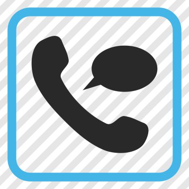 Telefon iletisi vektör simgesi bir çerçeve içinde