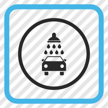 Araba duş vektör simgesi bir çerçeve içinde