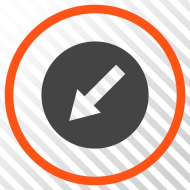 Yuvarlak aşağı sol ok vektör simgesi