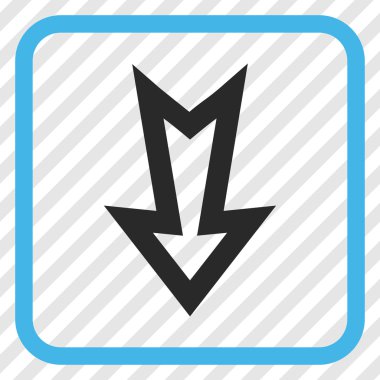 Vektör simgesi bir çerçeve içinde aşağı ok