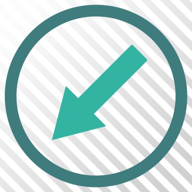 Yuvarlak aşağı sol ok vektör simgesi