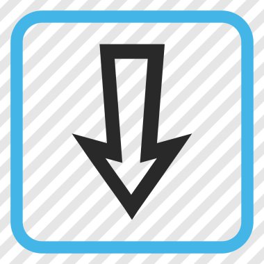 Vektör simgesi bir çerçeve içinde aşağı ok