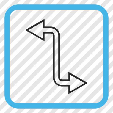 Eğri Exchange ok vektör simgesi bir çerçeve içinde