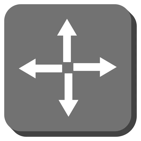 Pfeile erweitern abgerundetes quadratisches Vektorsymbol — Stockvektor