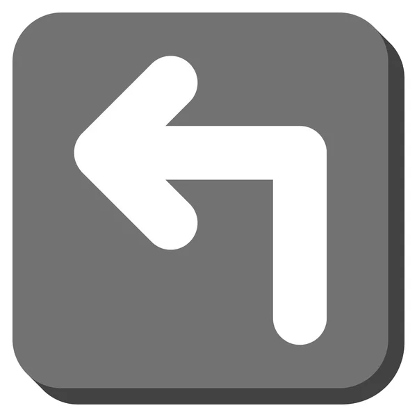 Gira a sinistra Icona vettoriale quadrata arrotondata — Vettoriale Stock