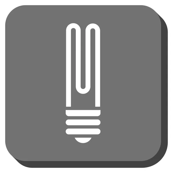 Icône vectorielle carrée arrondie d'ampoule fluorescente — Image vectorielle