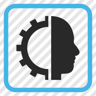 Cyborg dişli vektör simgesi bir çerçeve içinde