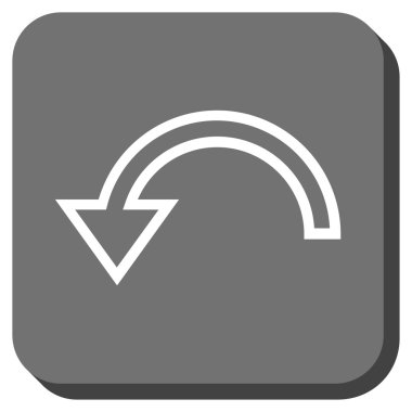 Sola Döndür yuvarlak kare vektör simgesi