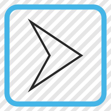 Ok ucu doğru vektör simgesi bir çerçeve içinde