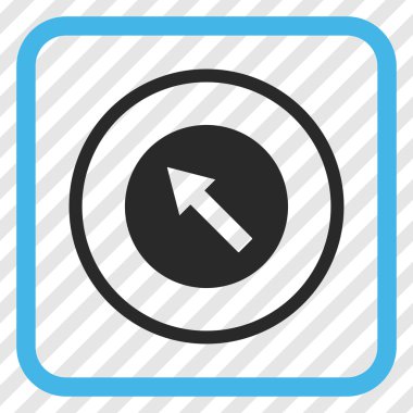 Yukarı Sağdan sola yuvarlak ok vektör simgesi bir çerçeve içinde