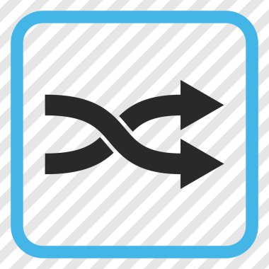 Shuffle okları doğru vektör simgesi bir çerçeve içinde