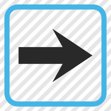 Ok sağ vektör simgesi bir çerçeve içinde