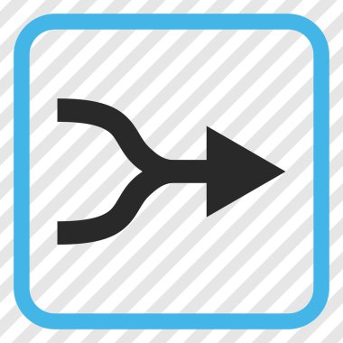 Ok sağ vektör simgesi bir çerçeve içinde birleştirmek