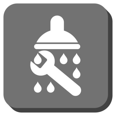 Duş sıhhi tesisat yuvarlak kare vektör simgesi