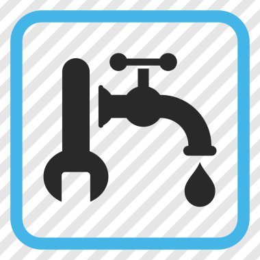 Sıhhi tesisat vektör simgesi bir çerçeve içinde