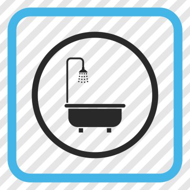 Duş Banyo vektör simgesi bir çerçeve içinde