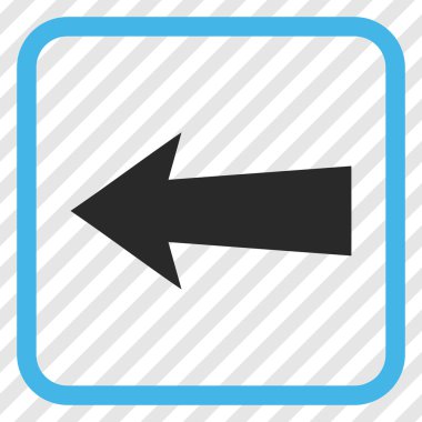 Ok sol vektör simgesi bir çerçeve içinde