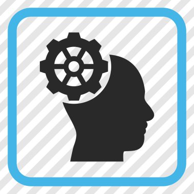 Vektör simgesi bir çerçeve içinde kafa dişli