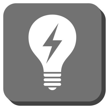 Elektrikli ampul yuvarlak kare vektör simgesi