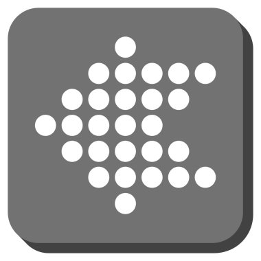 Noktalı ok sol yuvarlak kare vektör simgesi