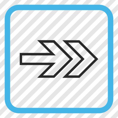 Yöne doğru vektör simgesi bir çerçeve içinde