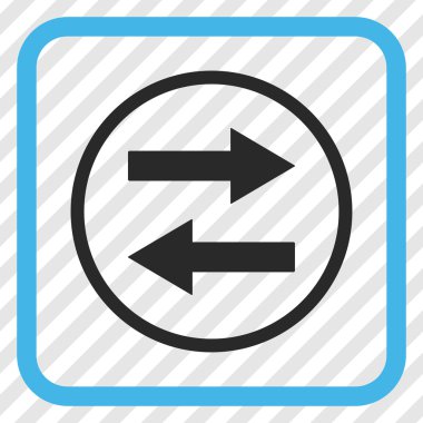 Yatay Çevir ok simge bir çerçeve içinde vektör